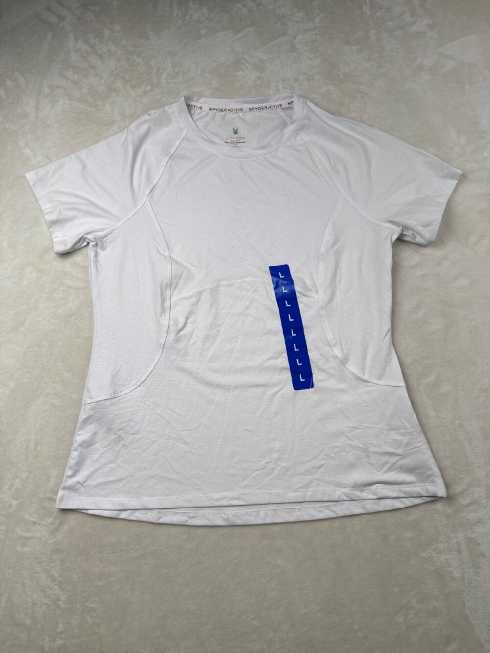 Spyder Active Womens White Performance T-Shirt Large Lightweight Stretch Short
